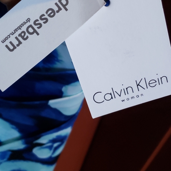 Calvin Klein Women Blue & White Dress Size 22W - Picture 9 of 14